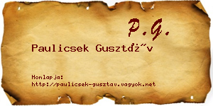 Paulicsek Gusztáv névjegykártya
